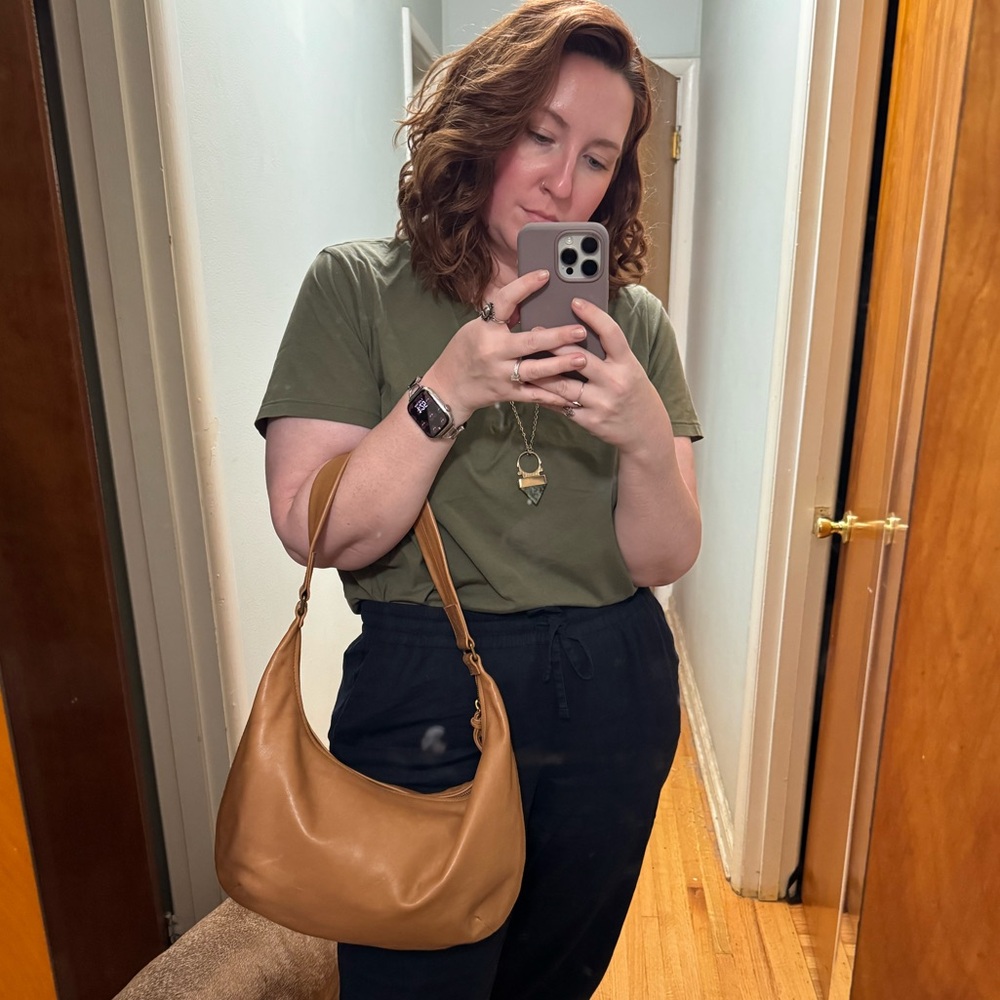 Madewell Piazza Slouch Shoulder Leather Bag Timber Beam